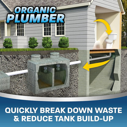 Septic Tank Cleaner Treatment, Bacteria x Natural Enzyme Flushable Bio Tabs, Rid Sewage Waste & Clean Field System, 1 Year of Tablets