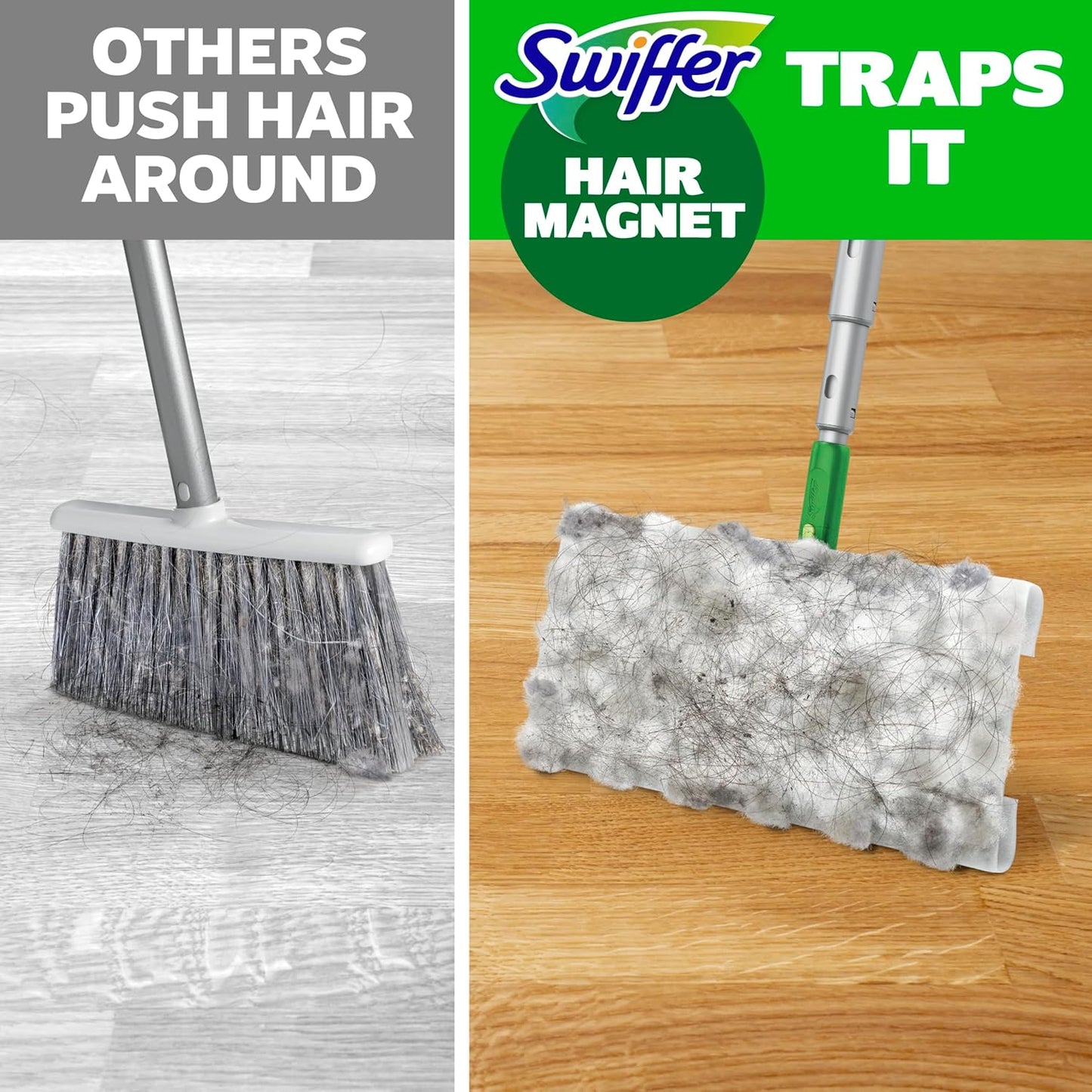 Swiffer Sweep & Mop Deluxe 2-in-1 Multi-Surface Kit for Floor Cleaning, Includes 1 Sweeper Device, 5 Dry Sweeping + 6 Wet Mopping Heavy Duty Cloths, Black