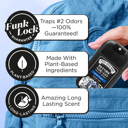 Poo-Pourri Before-You-Go Pocket Toilet Spray, Travel Essentials, Royal Flush, 1 Fl Oz, Up to 50 Uses, On-The-Go Bathroom Odor Deodorizer with Essential Oils, TSA Approved Size, Eucalyptus & Spearmint