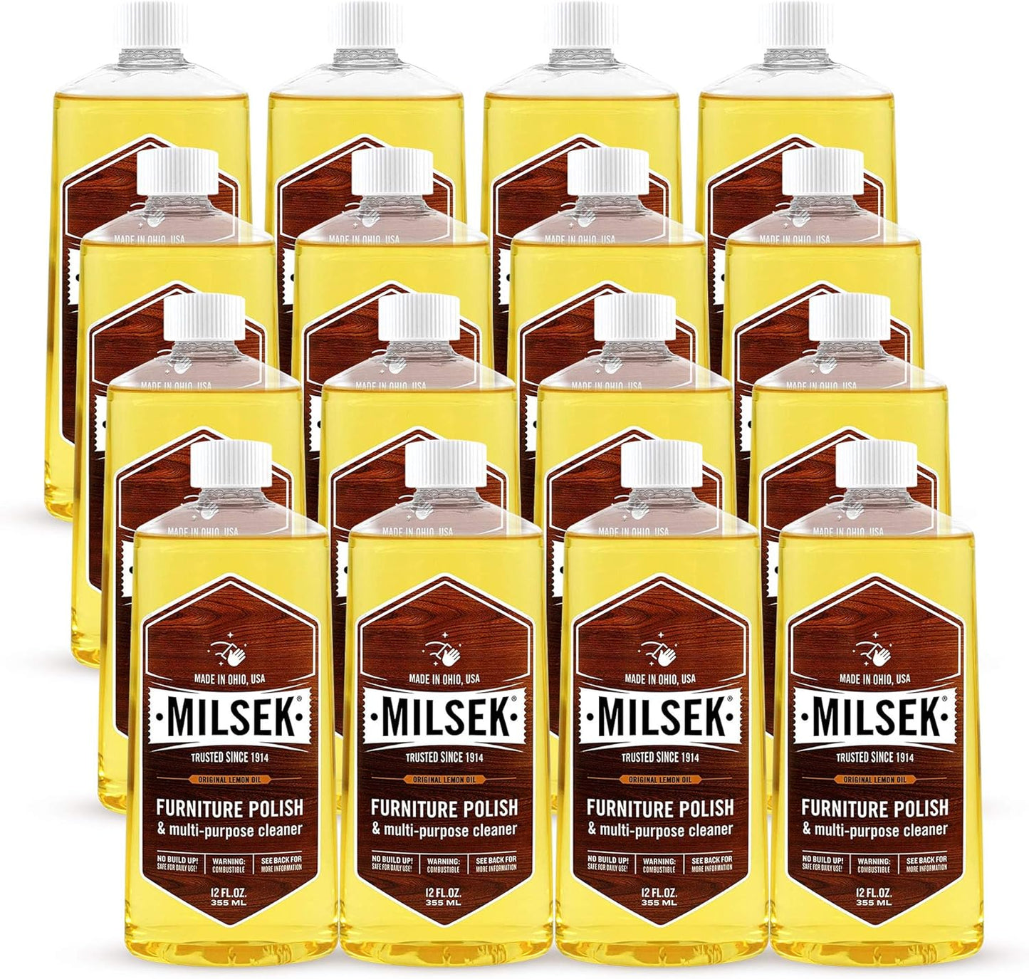 Milsek Furniture Polish and Wood Cleaner with Lemon Oil - Multipurpose Solution for Home Improvement from Hardwood Floors to Kitchen Cabinets - 12 Fl Oz (Pack of 1)