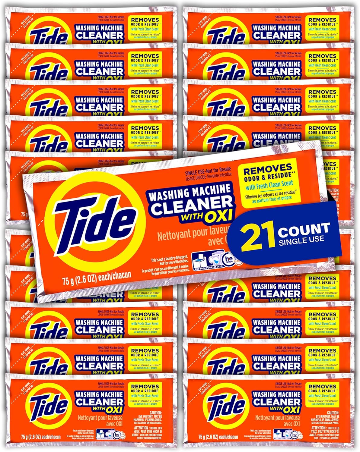 Washing Machine Cleaner by Tide, Washer Machine Cleaner with Oxi for Front and Top Loader Washer Machines, Deep Cleaning Residue & Odor Eliminator, 10 Month Supply + Calendar