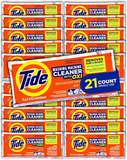 Washing Machine Cleaner by Tide, Washer Machine Cleaner with Oxi for Front and Top Loader Washer Machines, Deep Cleaning Residue & Odor Eliminator, 10 Month Supply + Calendar