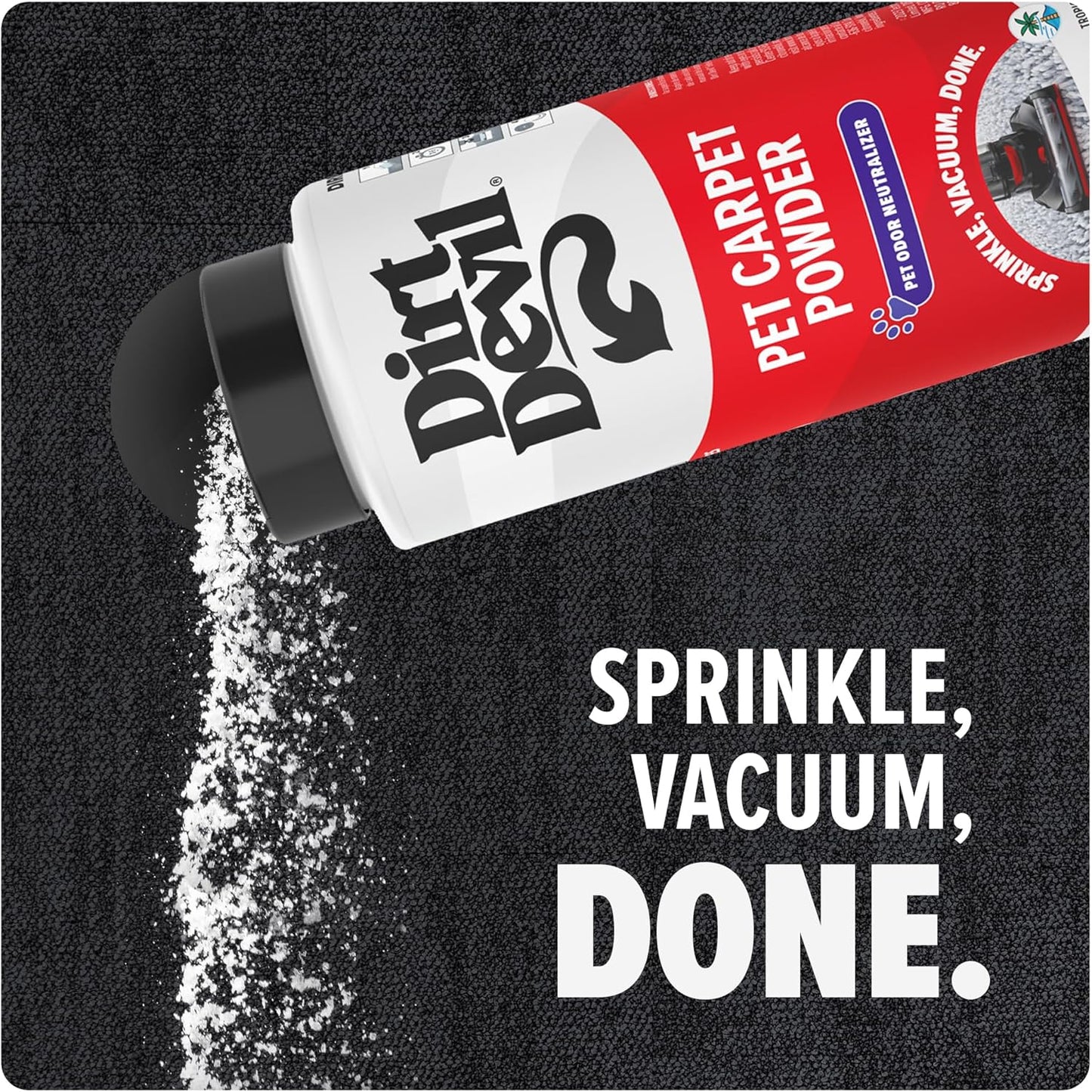 Dirt Devil Carpet Powder, 32 oz, Room Refresher and Odor Eliminator, Spring Meadows Scent, Vacuum Cleaner Safe, For Use on Carpets, Rugs, Upholstery and More, Carpet Freshener Powder for Home Use