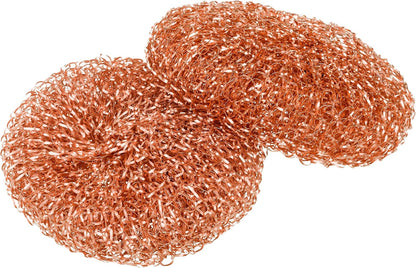 Redecker Copper Thread Pot Scrubber, Woven Copper Scouring Pads, 2 Pack Kitchen Scrubber for Pots Pans Sink Stove Stainless Steel, 3 in Diameter, Made in Netherlands