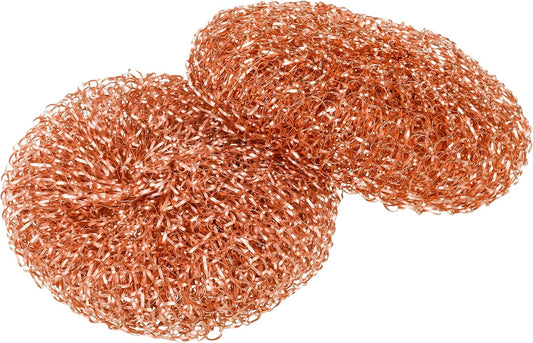 Redecker Copper Thread Pot Scrubber, Woven Copper Scouring Pads, 2 Pack Kitchen Scrubber for Pots Pans Sink Stove Stainless Steel, 3 in Diameter, Made in Netherlands