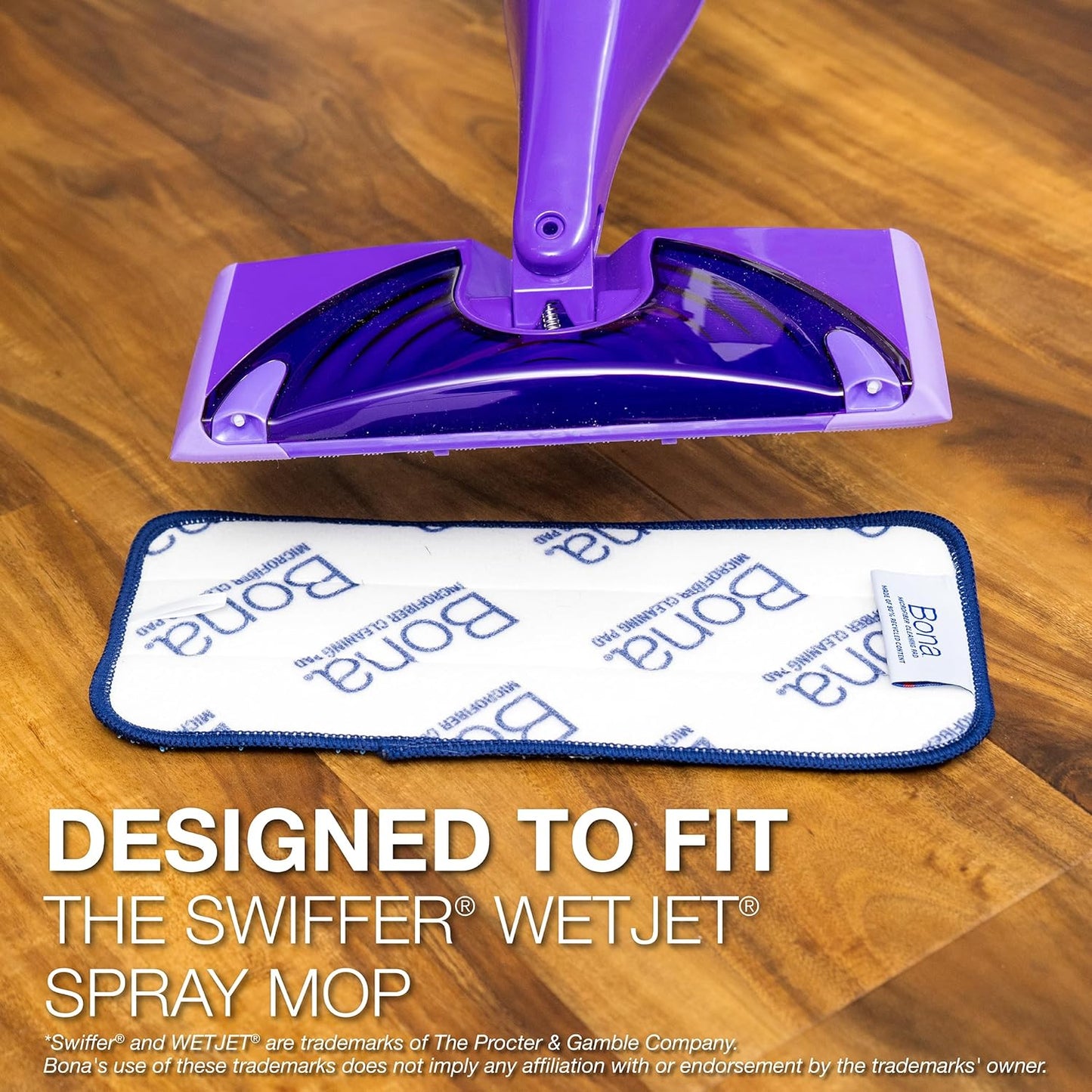 Bona Mop Microfiber Cleaning Pad for Hardwood & Hard Surface Floors - Value 3-Pack - For Use With Bona Mops - Dual Zone Cleaning