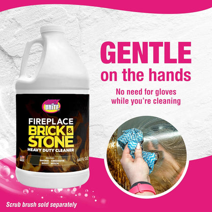 Quick 'n Brite Fireplace Gel Cleaner for Brick, Stone, Rock, Tile, and Marble, Nonabrasive Fireplace Cleaner, Made in the USA, 16 oz