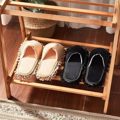 Jecery 2 Pairs Microfiber Cleaning Mop Slippers for Floor Cleaning House Mop Shoes Men and Women Washable Unisex Dusting Slippers Dirt Tool Supplies(Medium,Gray)