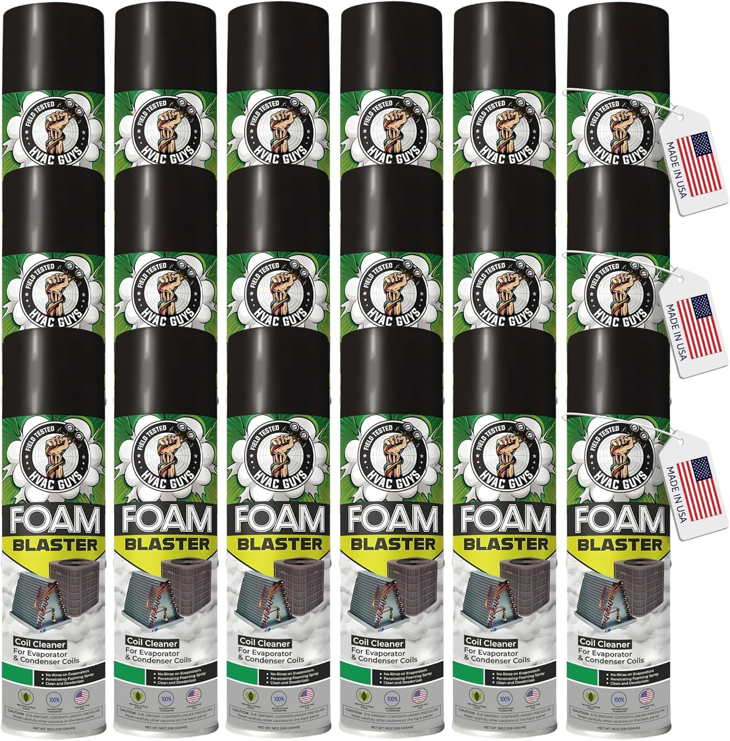 Leak Saver Foam Blaster AC Coil Cleaner for AC Unit 3-Pack | No Rinse Formula for Evaporators & Condensers | Neutral Citrus Scent