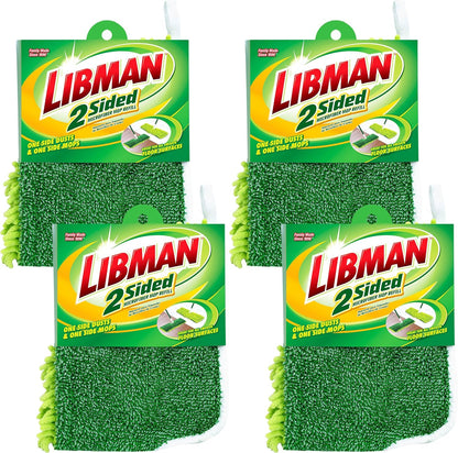 Libman 18" 2-Sided Microfiber Dust Mop, Double Sided Dry Wet Mops for Floor Cleaning, Hardwood, Laminate, Tile Cleaner, 360 Degree Swivel Head, 49” Long Handle