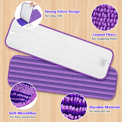 Reusable Mop Pads Compatible with Swiffer PowerMop, Microfiber Mop Pads Refills Mop Heads Replacement for Swiffer Mop Spray Mop Floor Mop, Washable Reusable Floor Mopping Refills, 6 Pack