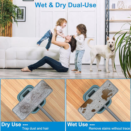 Aifacay Microfiber Mop Head Replacements Pads for Flat Floor Mop and Bucket Set, 13 Inch Reusable Microfiber Mop Pad Refills for Floor Cleaning Hard Wood Floor Microfiber Cleaning Pads - 6 Pack
