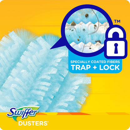 Swiffer Dusters Refill for Cleaning, Made by SWIFFER, Feather & Microfiber Duster Disposable Alternative, for Dusting Furniture, Blinds, Ceiling Fans, Walls, Helps Remove Allergens, Unscented, 18ct