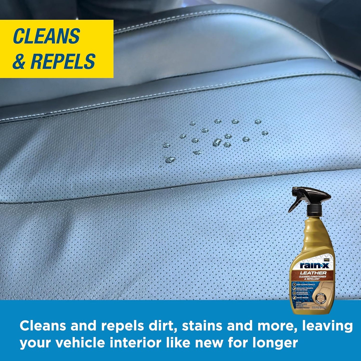 Rain-X 620234SRP Carpet & Upholstery Cleaner Repellent for Car Interiors & More, Cleans + Repels Spills while Preventing Stains, Fresh Scent 16 Fl Oz.