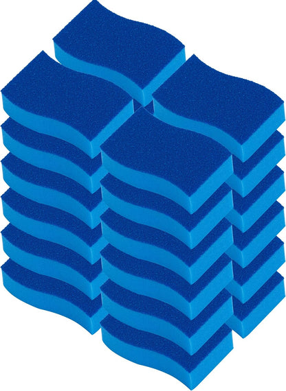 Elitra Essentials Scrubber Sponge, Non-Scratch Hydrophilic Foam Technology - Odor Resistant, Curved Grip, Dual-Sided Foam & Acrylic Grain Surface, Made in USA (Pack of 6)