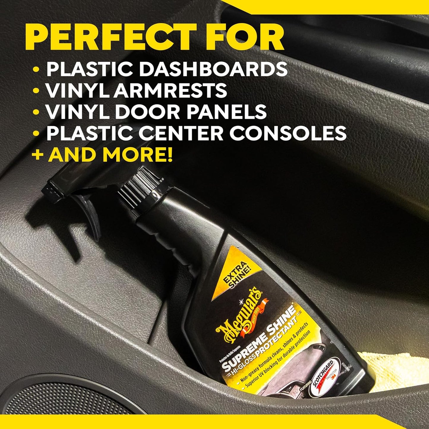 Meguiar's Supreme Shine Protectant Wipes - Convenient Protectant Wipes with UV Blocking for Durable Protection, Premium Car Wipe that Clean and Leave a Non-Greasy Glossy Shine, 30 Count