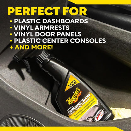 Meguiar's Supreme Shine Protectant Wipes - Convenient Protectant Wipes with UV Blocking for Durable Protection, Premium Car Wipe that Clean and Leave a Non-Greasy Glossy Shine, 30 Count