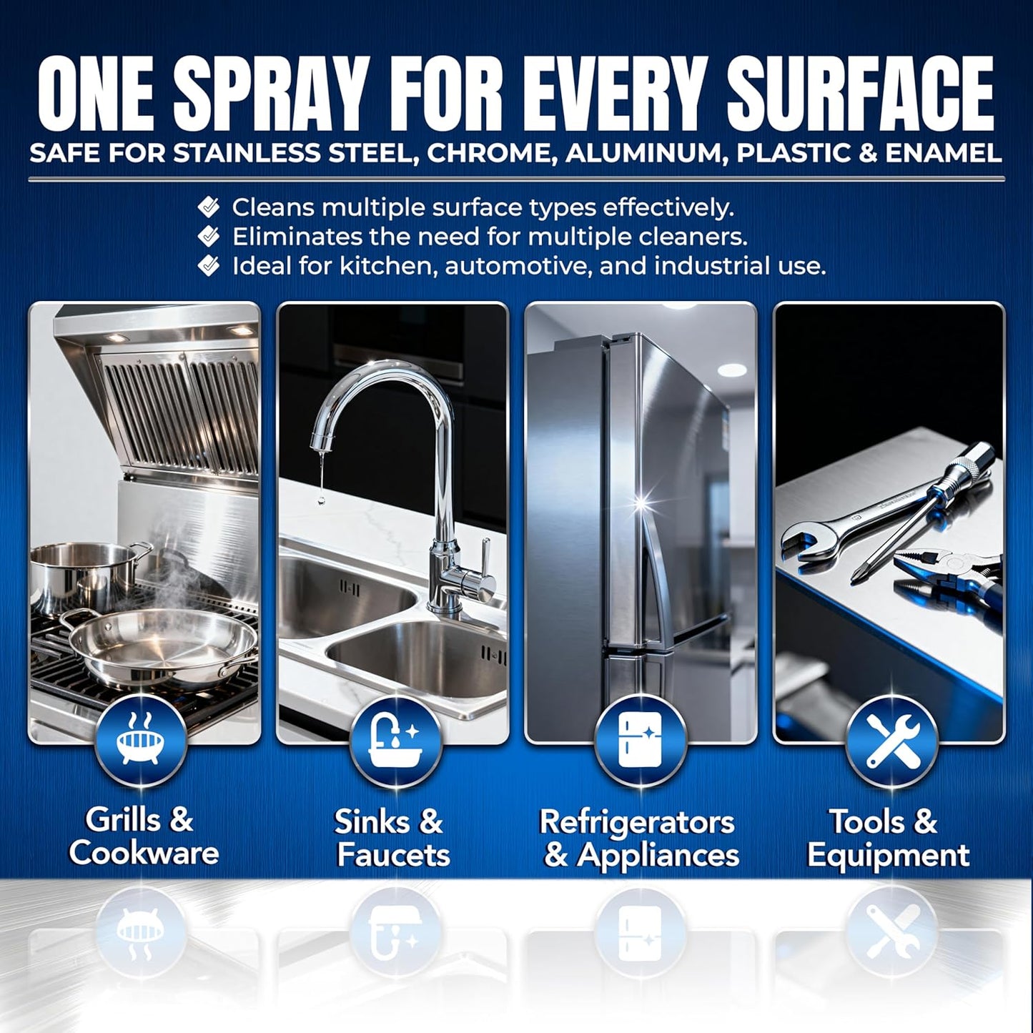 Sheila Shine 3oz Stainless Steel Cleaner and Polish - Cleans, Polishes & Protects Kitchen Appliances, Refrigerators, Sinks, Ovens & Grills - Stainless Cleaner Spray for Residue & Streak Free Shine