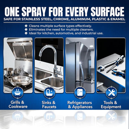 Sheila Shine 12 x 10oz Stainless Steel Cleaner and Polish With Cloth - Cleans, Polishes & Protects Kitchen Appliances, Refrigerators, Sinks, Ovens & Grills - Stainless Steel Fridge Cleaner