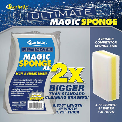 STAR BRITE Ultimate Magic Sponge - Boat Scuff Eraser Melamine Scrubber with Reinforced Core - 2 Pack (041000)