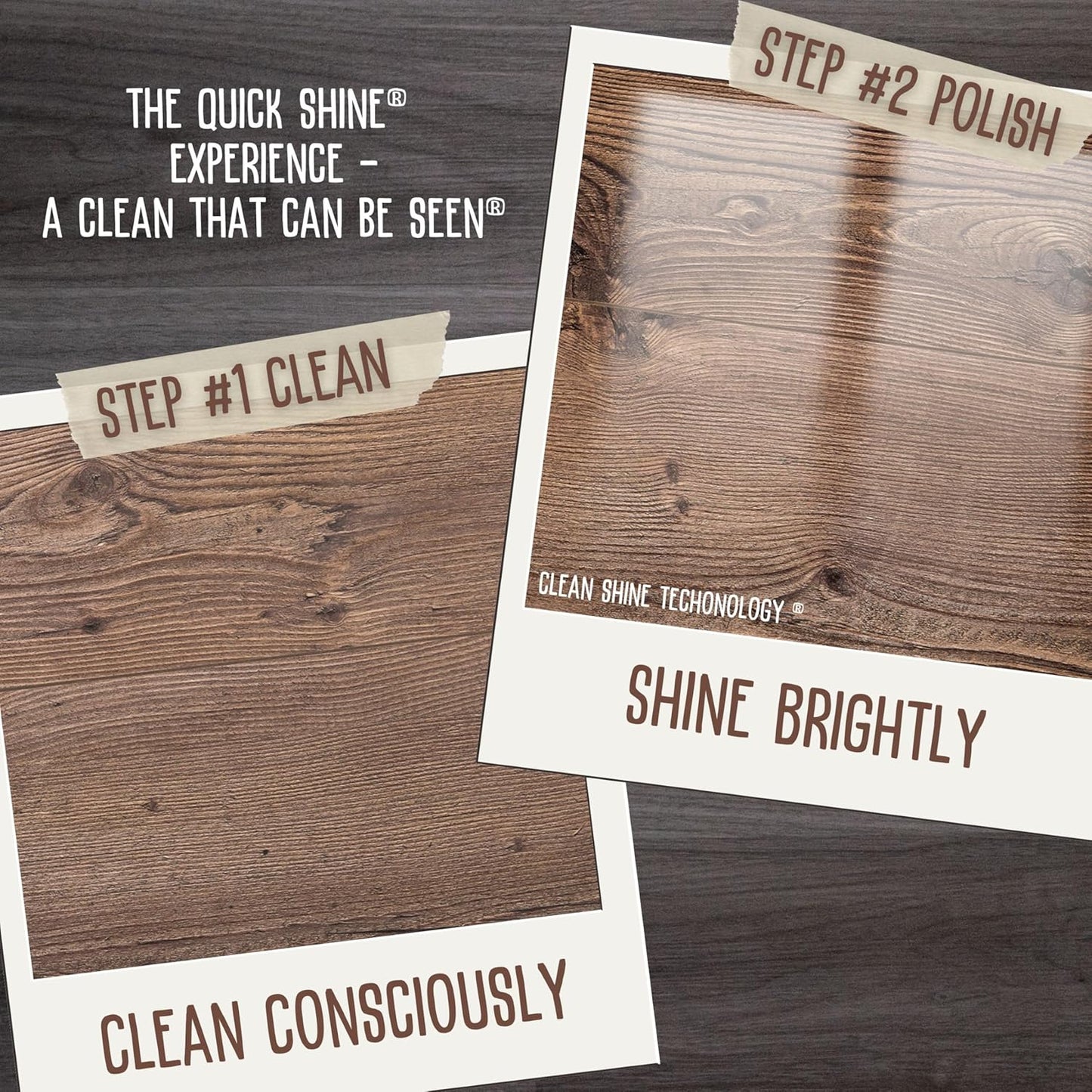 Quick Shine Hardwood Floor Cleaner 64oz | Use in Spray & Vac Mops | Removes Dirt & Scuff Marks | Ready-to-Use, Streak Free, No Rinse | Safer Choice Cleaner |Perfect for Gentle and Effective Cleaning