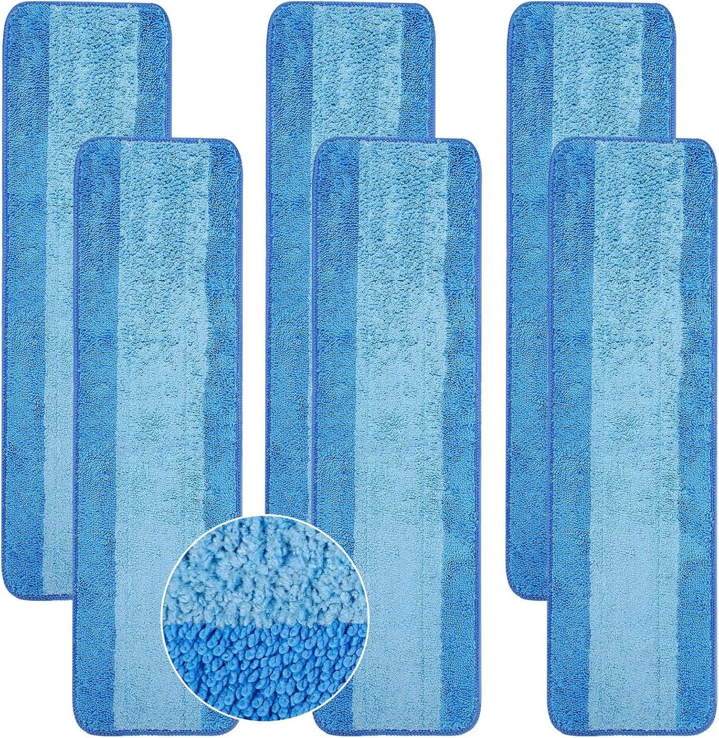 wlich 4-Pack Microfiber Cleaning Pads, 18-Inch Microfiber Mop Pads Compatible with Bona Mop, Washable and Reusable Mop Pad Refills for Hardwood Tile Laminate Floors