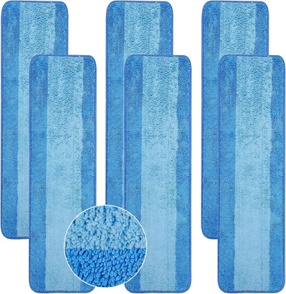 wlich 4-Pack Microfiber Cleaning Pads, 18-Inch Microfiber Mop Pads Compatible with Bona Mop, Washable and Reusable Mop Pad Refills for Hardwood Tile Laminate Floors