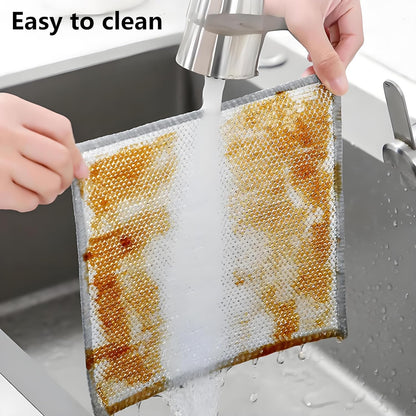 10-Pack Non-Scratch Metal Dish Cloth: Multi-Purpose Metal Cleaning Rag for Kitchen - Cleans Fast, No Odor, Fits Sinks/Dishes/Stove Tops (7.87 Inches)