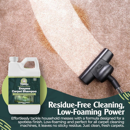 Sprinkle & Sweep: Enzyme Carpet Shampoo - 64oz, Deep Cleaning Pet Stain & Odor Remover, Dog & Cat Mess-Urine-Accident Solution, All Machine Compatible