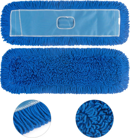 Matthew Cleaning 24'' Industrial Strength Cotton Dust Mop Refill Washable Replacement Heads for Residential & Commercial Use Fit Standard Dust Mop Frames, Hardwood, Laminate, Concrete Floors 3 Pack