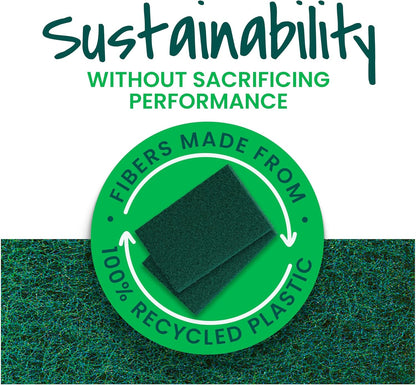 Scotch-Brite Heavy Duty Scouring Pad, Dish Scrubber for Kitchen + Outdoor, 8 Scrub Pads for Uncoated Pots and Pans, Cast Iron Cooktops, Grill Grates, Oven Racks, & BBQ, Durable, Long-Lasting