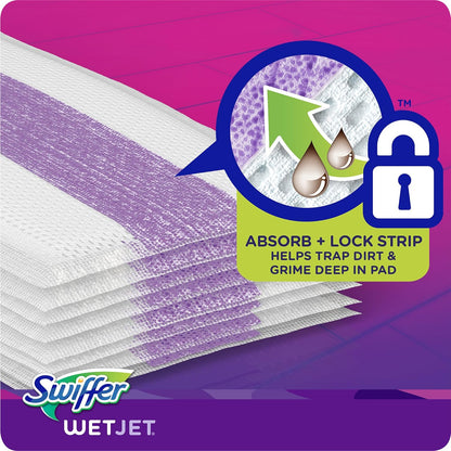 Swiffer WetJet Hardwood Floor Cleaner Spray Mop Pad Refill, Bathroom Cleaning Supplies, Hardwood Floor Cleaner, Multi Surface, 24 Count