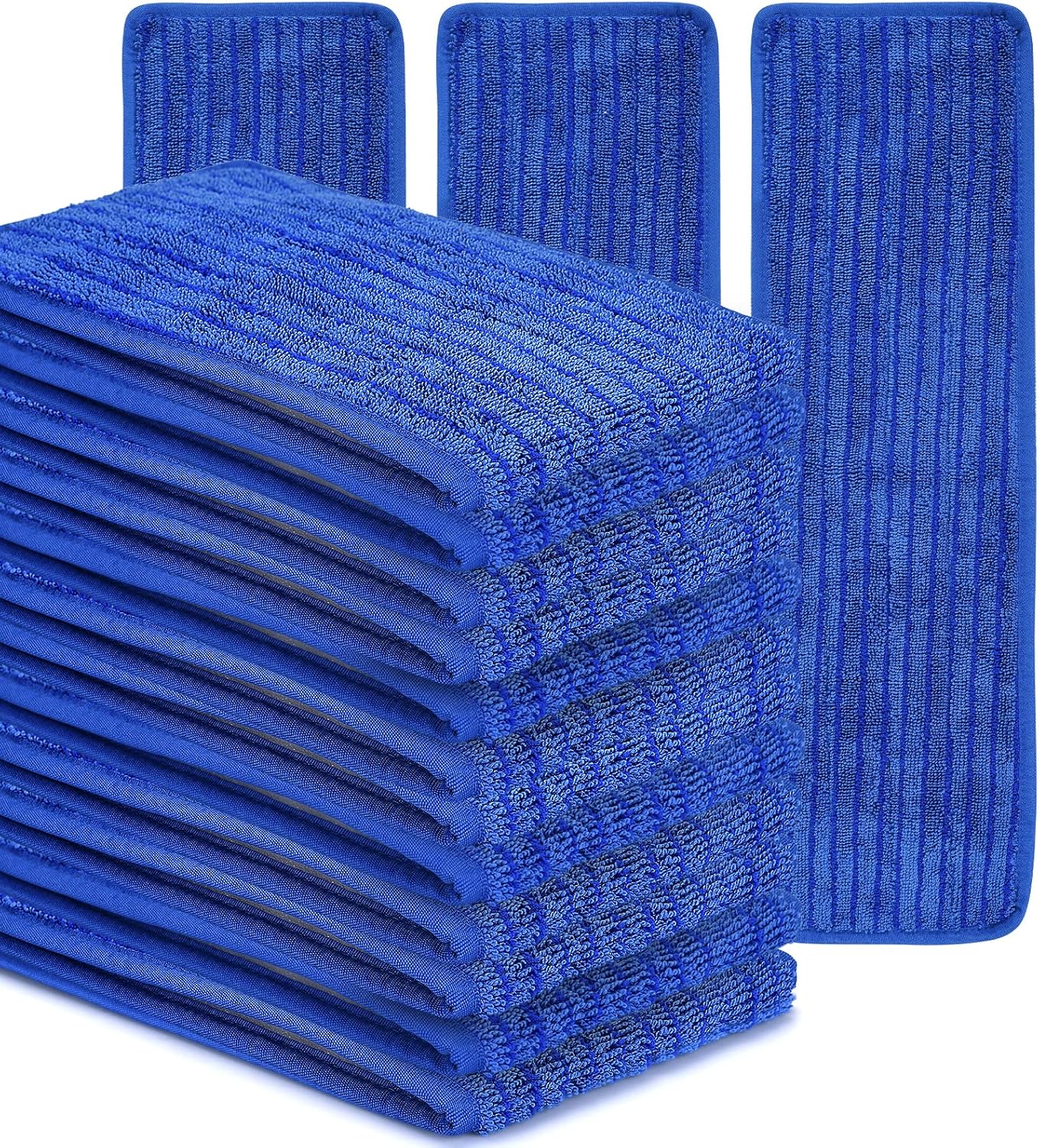 Matthew 18'' 36Pcs Microfiber Spray Mop Replacement Pads Heads for Wet Dry Floors Reusable Home Commercial Cleaning Refills,Machine Washable Fits Compatible with Bona Mop&Most Spray Mops Blue