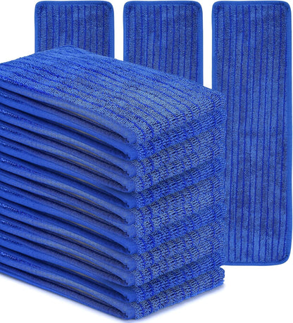 Matthew 18'' 36Pcs Microfiber Spray Mop Replacement Pads Heads for Wet Dry Floors Reusable Home Commercial Cleaning Refills,Machine Washable Fits Compatible with Bona Mop&Most Spray Mops Blue