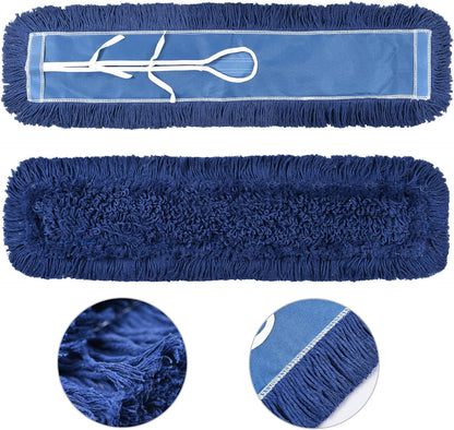 Matthew Cleaning 24'' Industrial Strength Cotton Dust Mop Refill Washable Replacement Heads for Residential & Commercial Use Fit Standard Dust Mop Frames, Hardwood, Laminate, Concrete Floors 3 Pack