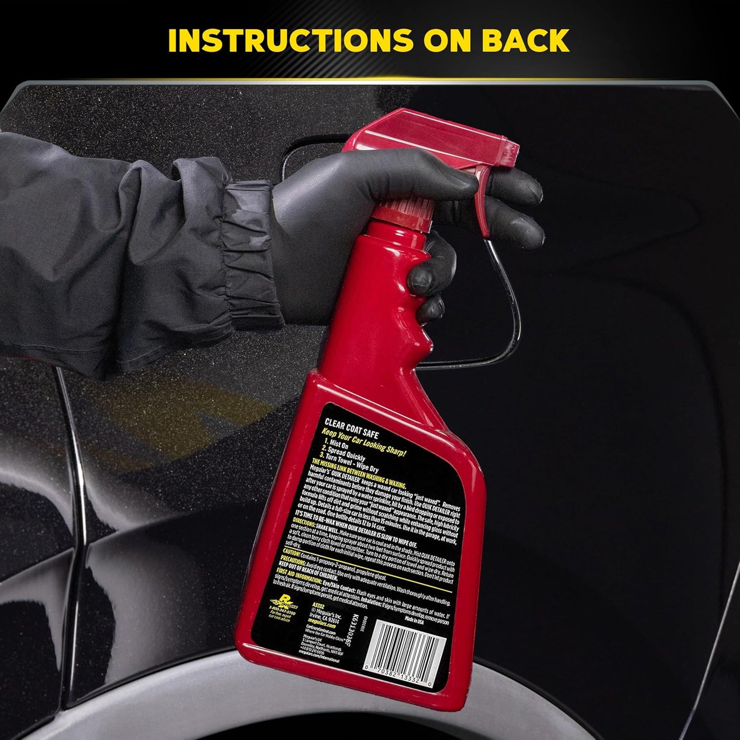 Meguiar's Quik Detailer, Mist & Wipe Car Detailing Spray, Clear Light Contaminants and Boost Shine with a Quick Detailer Spray that Keeps Paint and Wax Looking Like New, 32 oz