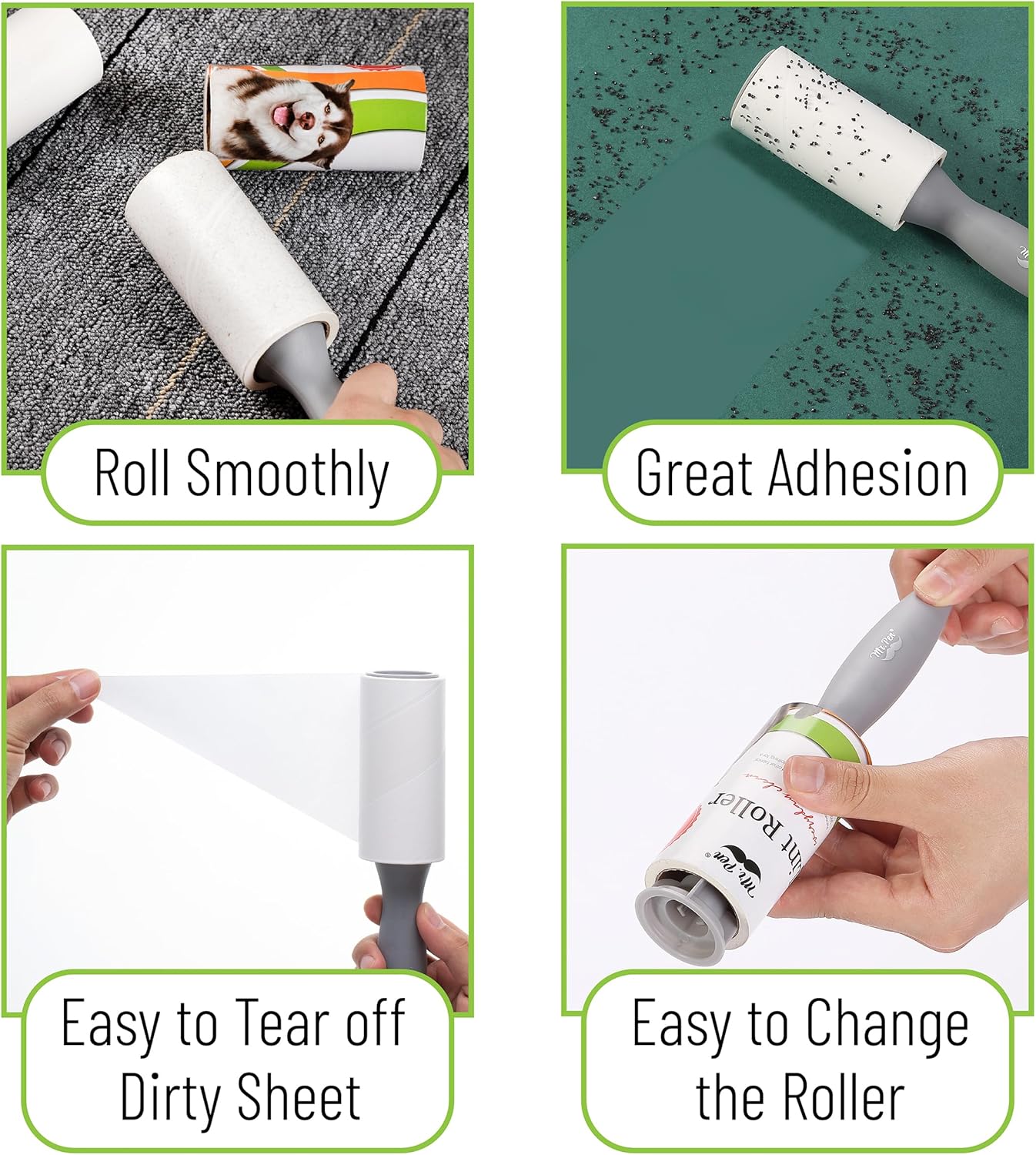 Mr. Pen- Lint Rollers, 1 Handle with 3 Refills, 270 Sheets, Extra Sticky Lint Remover for Clothes, Lint Roller for Pet Hair, Pet Hair Roller, Sticky Roller, Lint Roller for Clothes, Lint Removers