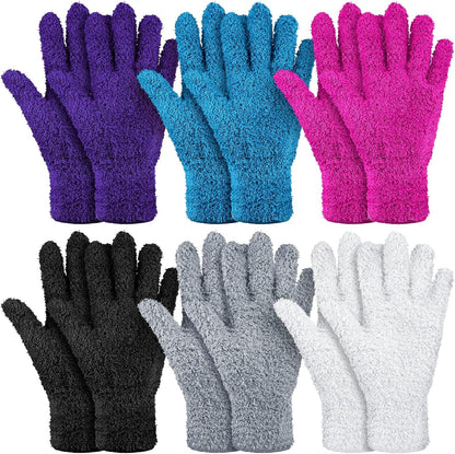 Bencailor 6 Pairs Microfiber Dusting Gloves, Dusting Cleaning Gloves Microfiber Gloves for Plants House Blinds Car Dust Mitt (Fresh Color,Medium)