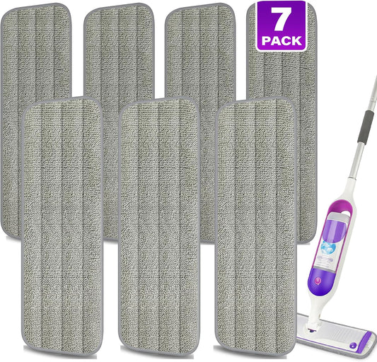 7 Count Reusable Mop Pads for Swiffer PowerMop -MEXERRIS Microfiber Wet Mops Refills PowerMop Pads Refills Machine Washable Hard Floor Mop Pads Replacement for 13''-15'' Spray Floor Mops