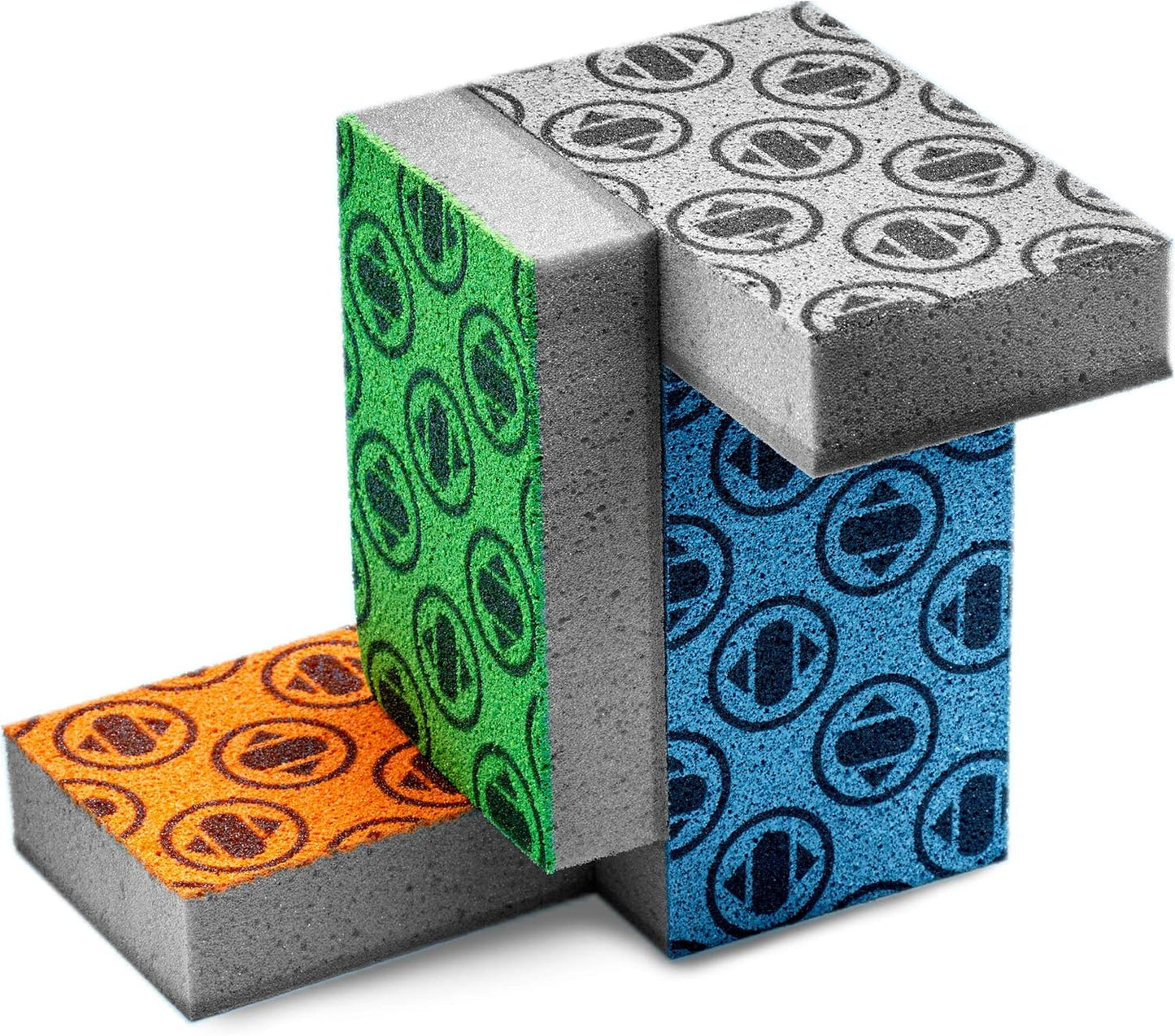 Skura Style Smart Kitchen Dish Sponges (Bulk 8 Pack) | Odor Free Non-Scratch Scrub Pad | Household Cleaning Scrubber for Sink, Counters, Surfaces, Pots, Pans, Dishwashing | Color-Fade Change Indicator