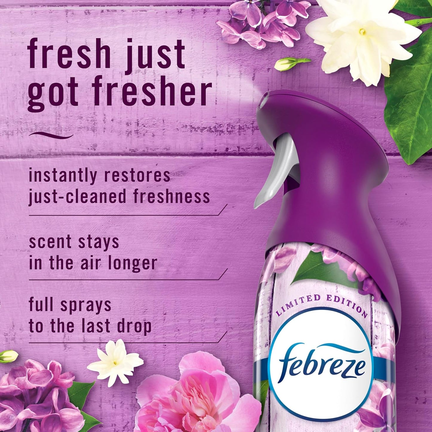 Febreze Air Mist, Air Freshener, Odor Fighting Room Spray, Deodorizer for Home Bathroom Kitchen Office Apartment, Lilac Sunrise, Warm Ocean Breeze, Summer Golden Hour Variety Pack, 8.1oz (Pack of 3)