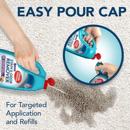 Simple Solution Stain and Odor Eliminator Spray, Enzyme Carpet Cleaner for Dogs and Cats, Pet Stain Remover and Urine Odor Eliminator, Multi Surface Pet Cleaning Solution, 32 oz (Pack of 2)