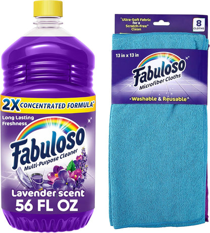 Fabuloso Multi-Purpose Cleaner, 2X Concentrated Formula, Refreshing Lemon Scent, 56 oz