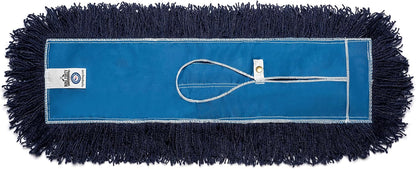 Nine Forty 36-Inch Premium Nylon Dust Mop Replacement Head - Heavy Duty Mop Head Refill for Industrial, Commercial, and Residential Cleaning - Dry Floor Duster for Hardwood Surfaces - Blue (1-Pack)