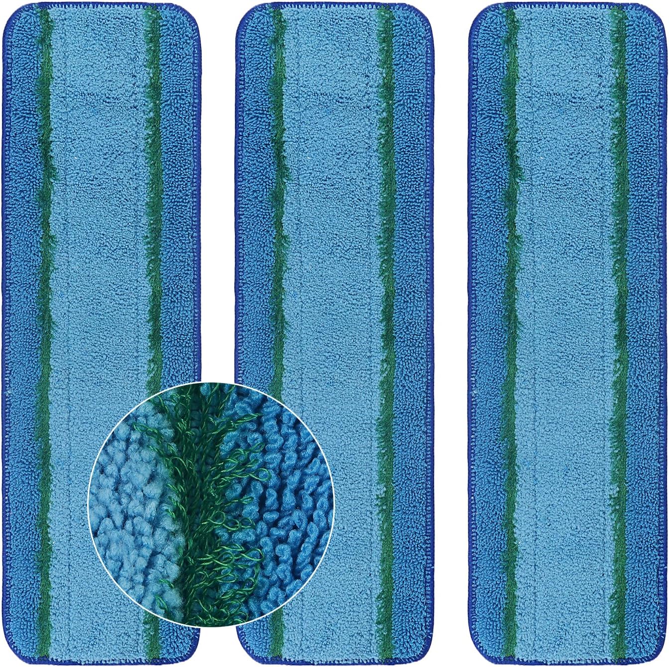 6 Pack Deep Clean Pads Replacement for Bona Family of Mops, Washable & Reusable Microfiber Cleaning Pad for Hardwood and Multi-Surface Floors Cleaning Head, Wet/Dry Mop