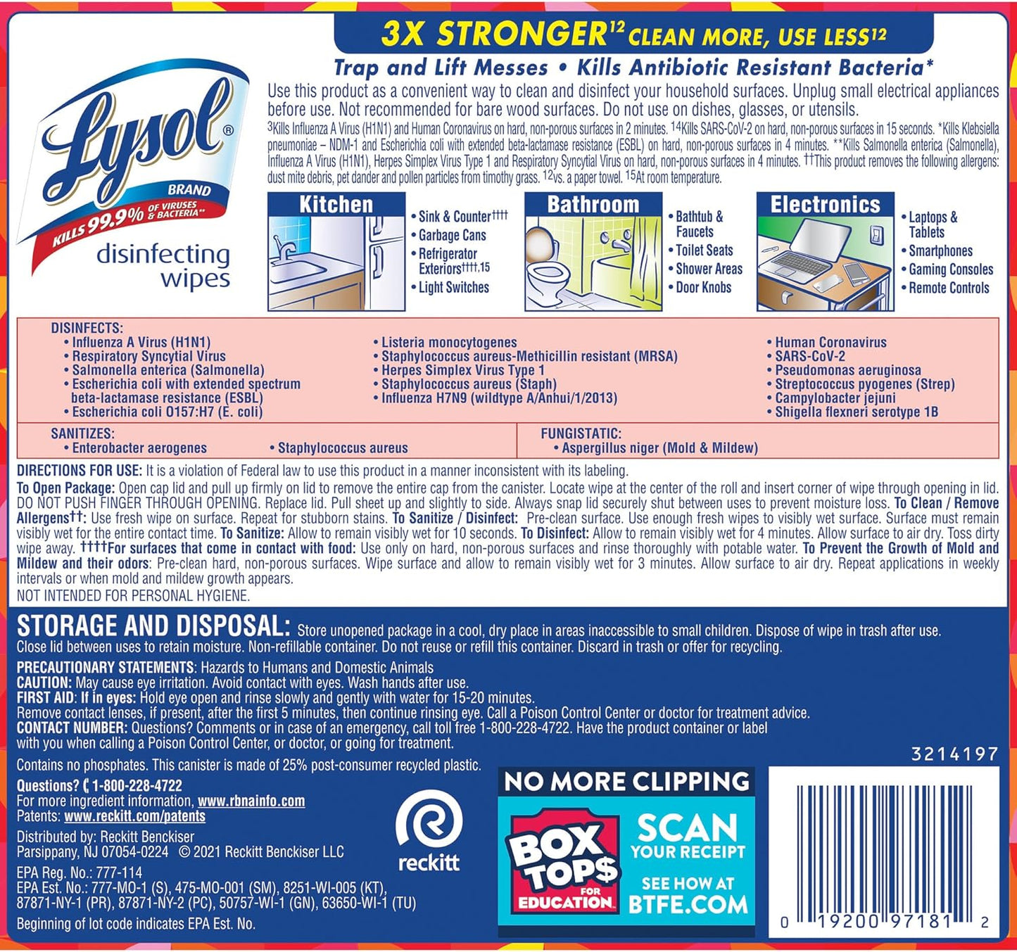 Lysol Brand New Day Disinfecting Wipes - Mango Scent - 80 / Canister - 6 / Carton - White