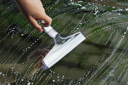 New Talent 2 PCS Shower Squeegee White, for Shower Glass, Shower Doors, Bathroom, Window and Car Glass(1 Large and 1 Small)