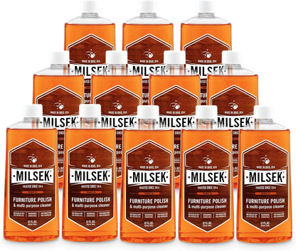 Milsek Furniture Polish and Wood Cleaner with Orange Oil - Multipurpose Cleaning Supplies for Home and Household from Hardwood Floors to Kitchen Cabinets- 12 Fl Oz (Pack of 1)