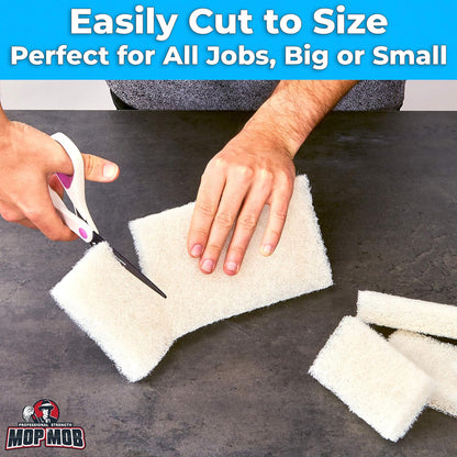 Non-Scratch, Super Long-Lasting Scrubbing Pad 5 pk, 10x4.5in. Best Reusable Multipurpose Scouring Sponge for Home Surfaces. Perfect Pro Grade Multi-Surface Scrubber Pads for Light-Duty Indoor Cleaning