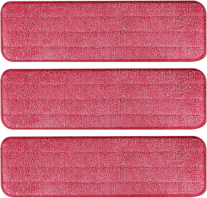 3 Pack Microfiber Reusable Mop Pads, Wet/Dry Floor Cleaning Refill Mop Pads, Spray Mop Hard Wood Floor Mop Pads Refills, Machine Washable Power Mop Pads Replacement